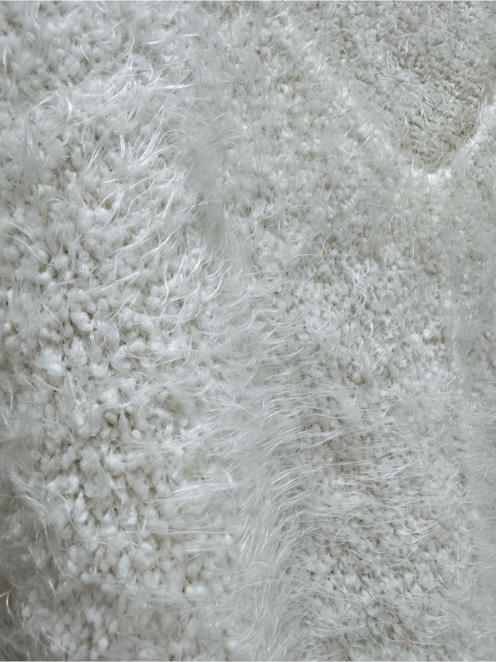 Free People Icing Fuzzy Knit Pullover Sweater Large Ivory V-Neck Oversized - Picture 9 of 15